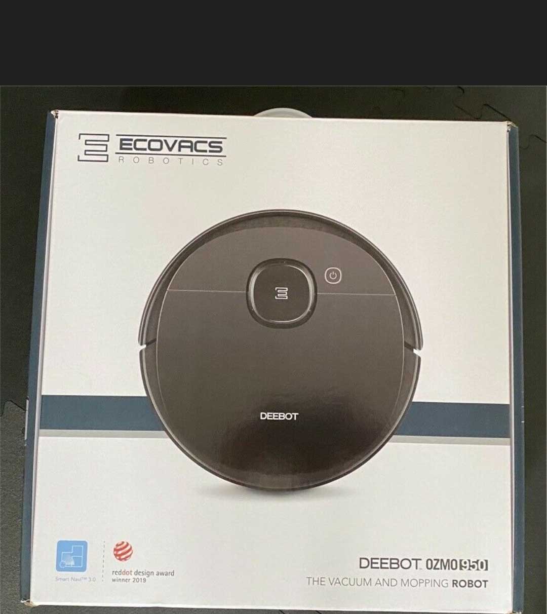 Die schicke Verpackung des Ecovacs Deebot Ozmo 950.