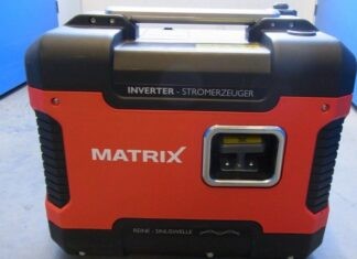 Das Matrix PG 2000i Inverter Notstromaggregat bereit für den Testlauf.