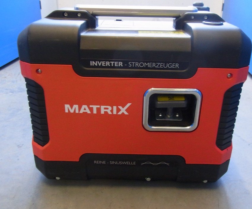 Das Matrix PG 2000i Inverter Notstromaggregat bereit für den Testlauf.