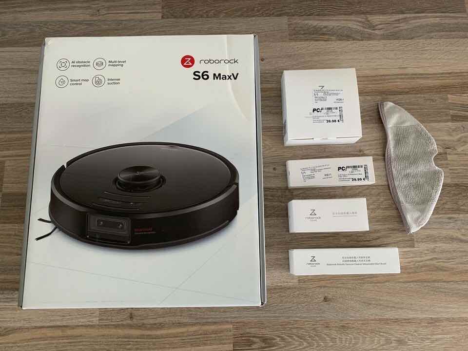 Die Verpackung des Roborock S6 MaxV.