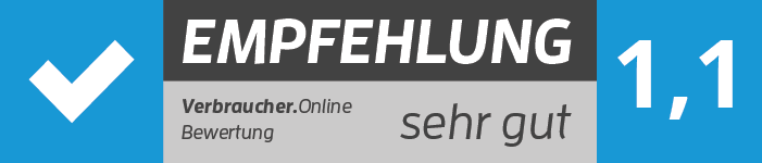 Verbraucher Online Bewertung: Sehr gut (1,1)