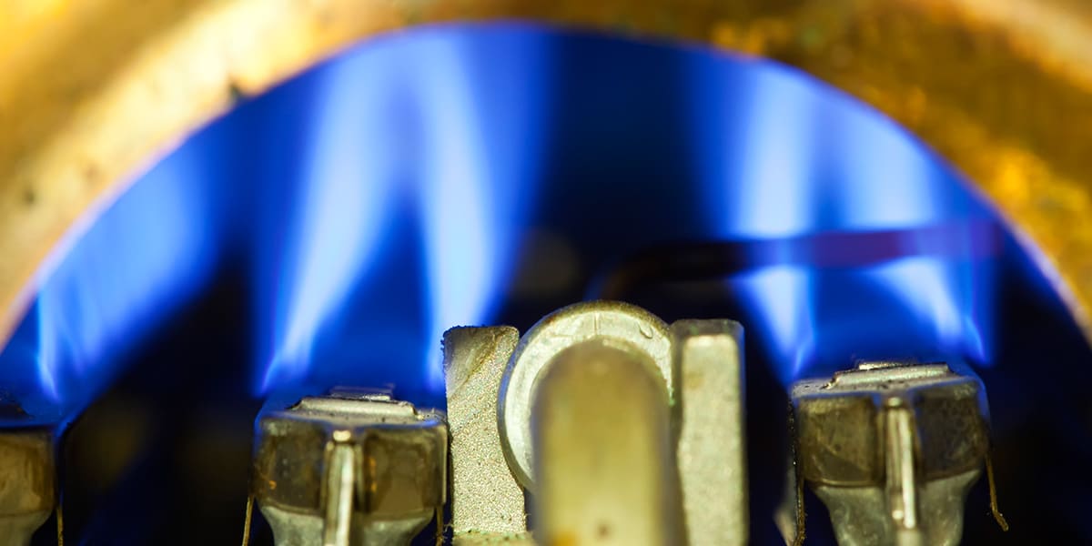 Ein Gas Durchlauferhitzer von Innen