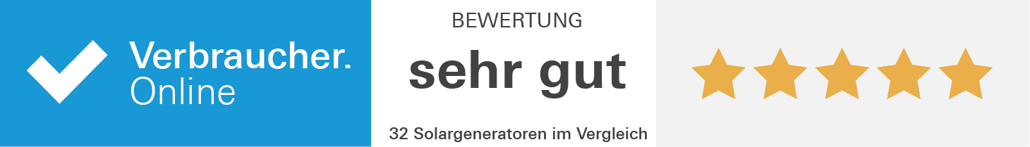 Solargenerator Testsieger Siegel